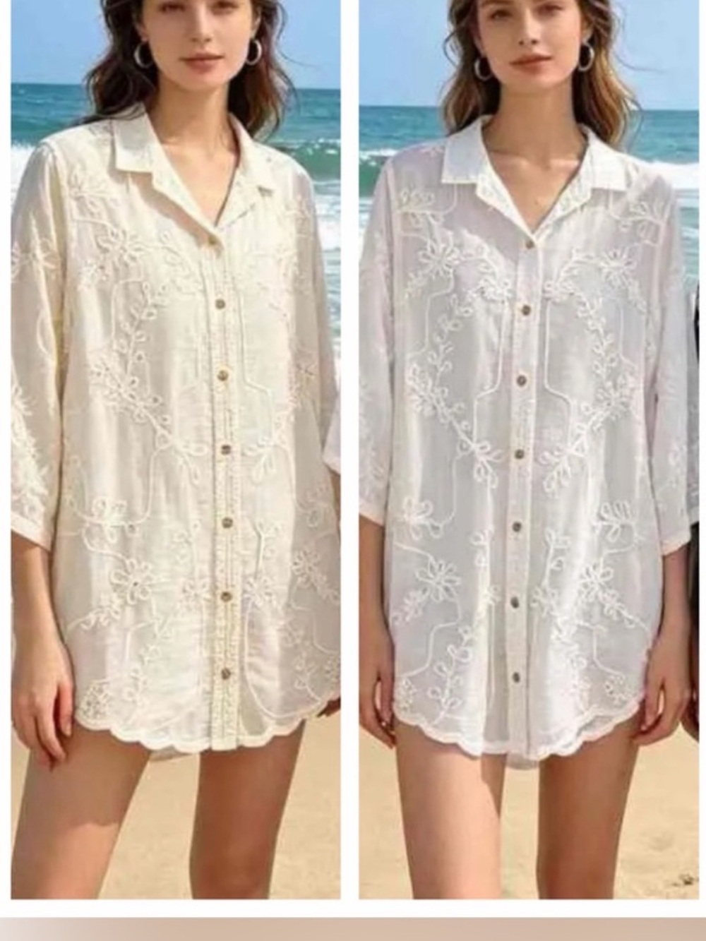 MADE IN ITALY 🇮🇹 Embroidered White Button-Up BOHO Shirt MULTIPLE COLOR LISTING